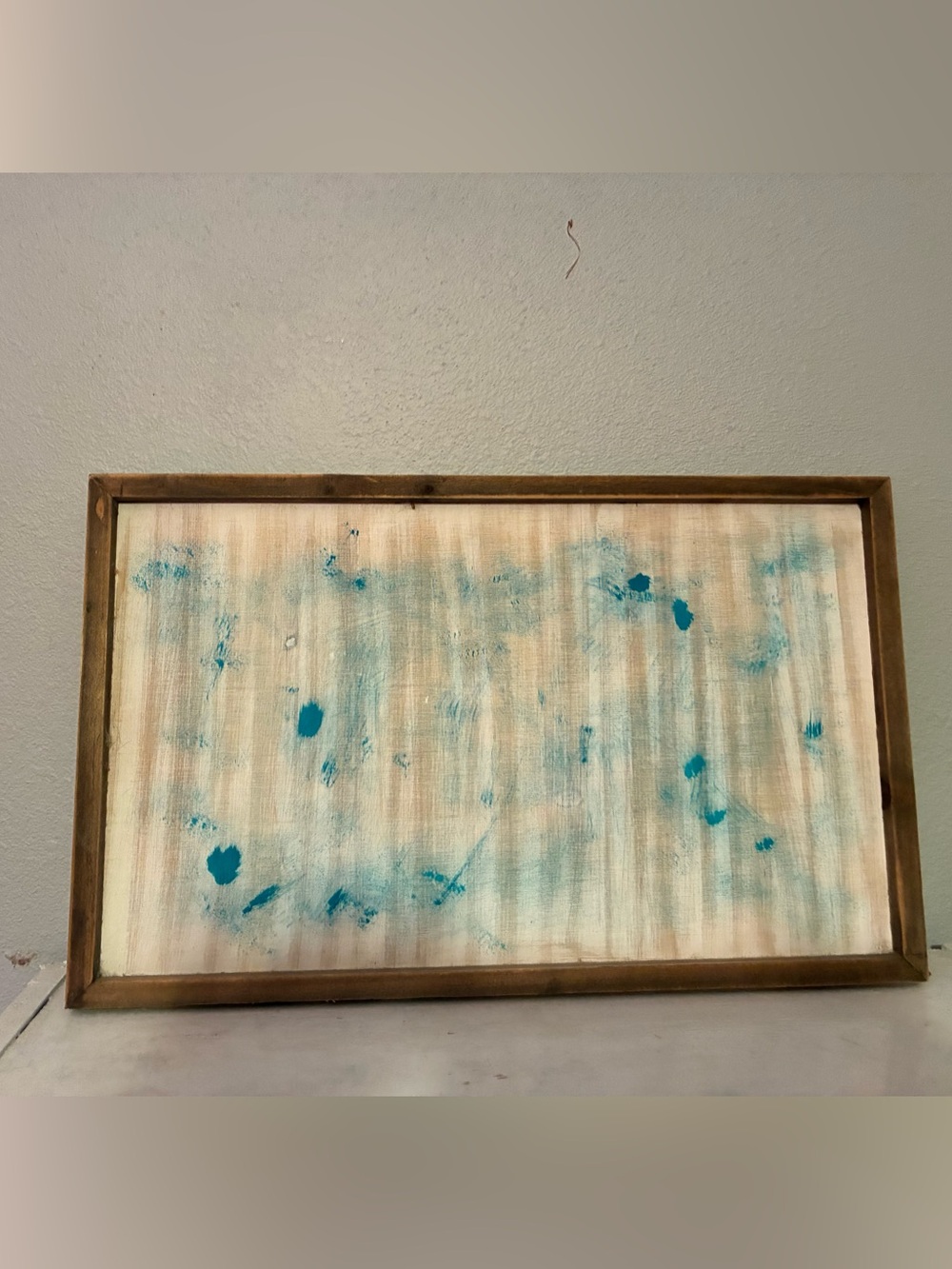 Abstract Teal Accent Framed Canvas